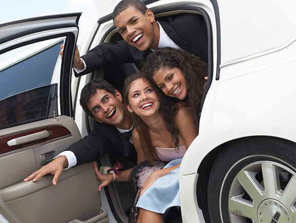 Young Women in Limo